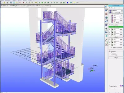 stairs computer screen showing design of staircase Free 3D model