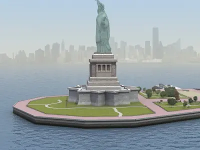 Statue of Liberty Island Low-poly 3D model