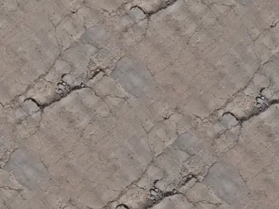 Damaged Street Road PBR  Texture