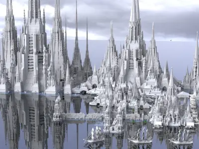High Fantasy Port of Atlantis Kit bash 3D model 3D model