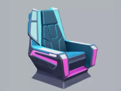Futuristic gaming chair 4 3d Game ready Model 3D model