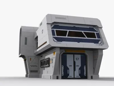 Factory Industrial Sci Fi x11 Low-poly 3D model