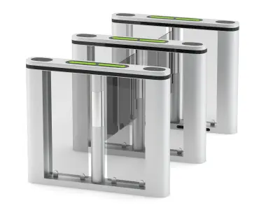 Swing Gate Waterproof with Acrylic Turnstile Barrier 3D model