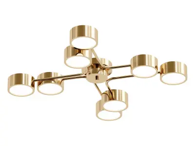 dahlia brass ceiling light with six lights 3D model