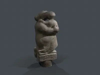 Statue photogrammetry 3D scan Low-poly 3D model