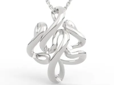 Brilliant Abstract Twisted Pendant Necklace 3D print model
