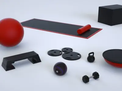 Massive Gym Equipment Collection 3D model