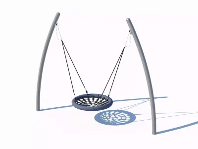 Circular wooden sandbox with integrated seating 3D model purchase