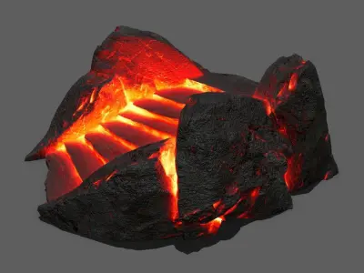Volcanic Stair Low-poly 3D model