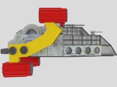 Space - A Spaceship Low-poly 3D model