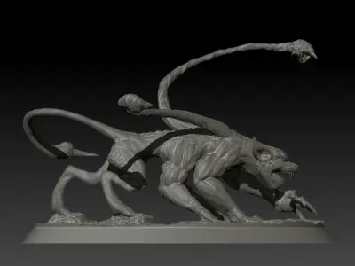 DisplacerBeast statue of demon 3D print model