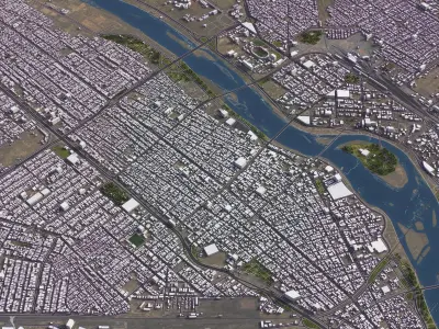 Ahvaz - 3D City Model Low-poly 3D model