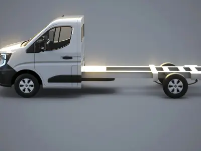  Renault Master 2025 Chassis Cab - Realistic PBR Textured 3D Model 