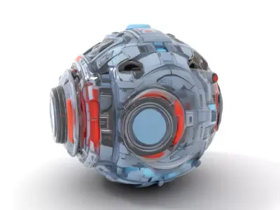 Futuristic SciFi Sphere Model Pack with Advanced Detailing Low-poly 3D model