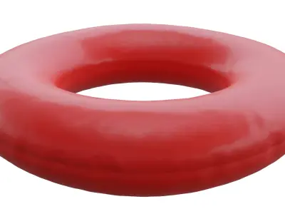 Inflatable Red Swim Ring 3D model
