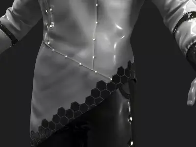 Sci Fi Cyber Clothing Low-poly 3D model