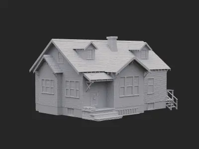 Grey House 3D model