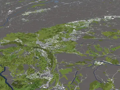 San Marino Italy 50x50km 3D model