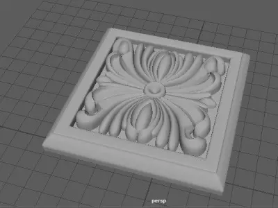 rosette decorative square 3D model
