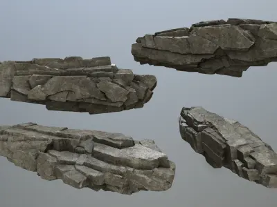 cliff rocks Low-poly 3D model