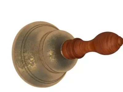 3D Hand Bell Brass 3D model