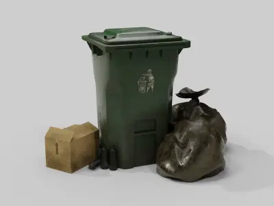 Recycle Bin 000 Low-poly 3D model
