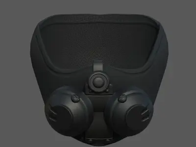 Gas mask scifi respirator plastic protection combat  Low-poly 3D model
