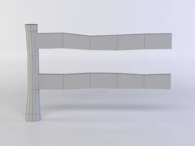Fence segment Low-poly 3D model