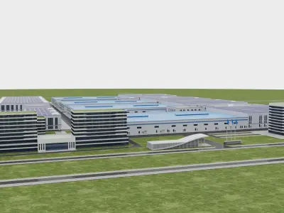 Modern Industrial Factory Park 3D model