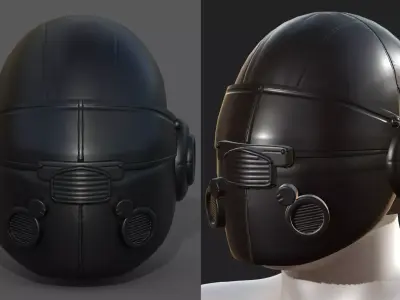 Helmet scifi military combat 3d model low poly  Low-poly 3D model 8
