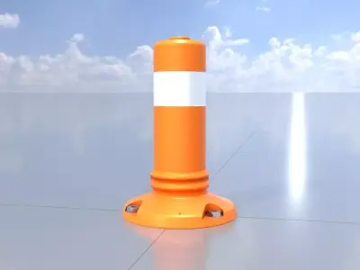 Flexible Traffic Bollard 300 Low-poly 3D model