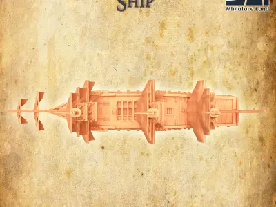 Manowar Ship Tabletop Terrain 28 MM 3D print model