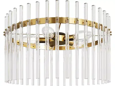 Casandra 5 light Brushed Brass Crystal Chandelier Low-poly 3D model