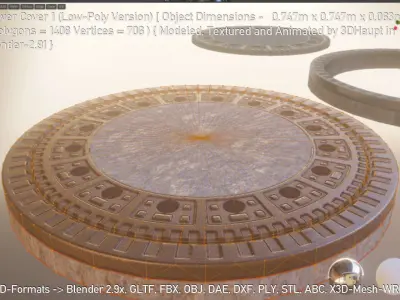 Sewer Cover 1 Low-Poly Version Low-poly 3D model