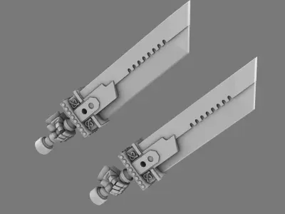 Space Knights Fantasy Cloud Sword LEFT 3D print model