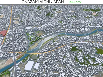 Okazaki Aichi Japan Low-poly 3D model