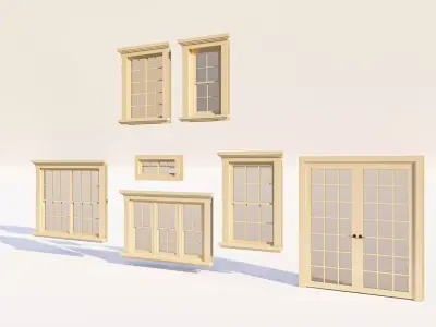 Traditional Double Hung Residential Window Pack 3D model