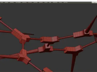Red Spikes Chandelier 6 Low-poly 3D model