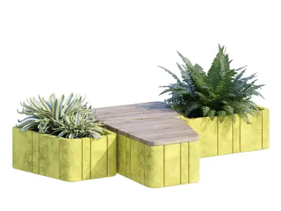 Uniun wooden planter boxes 3D model