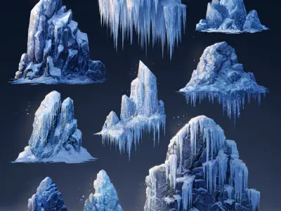 Environment Ice Assets Pack 3D model