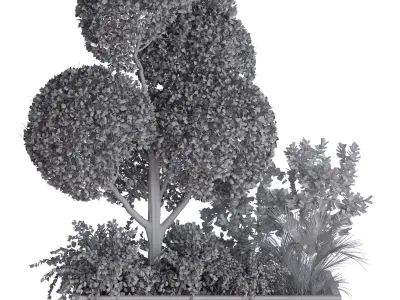 green plant in box exterior set 530 3D model