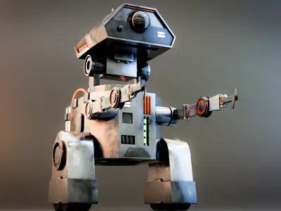 Sci-Fi Game Robot Low-poly 3D model