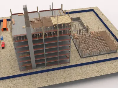 Under construction building 2 3D model