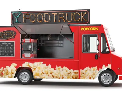  Detailed Popcorn Truck 