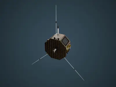 Star Satellite Low-poly 3D model
