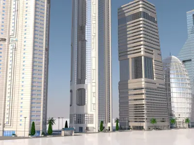 futuristic skyscrapers 3D model