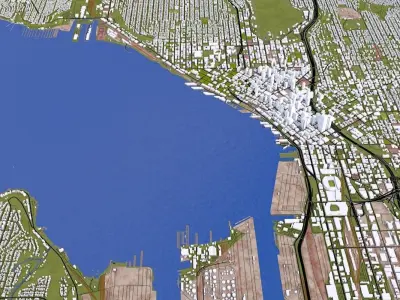 Seattle City Of USA Low-poly 3D model