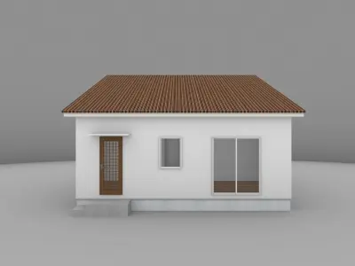 House model for background 37 Low-poly 3D model