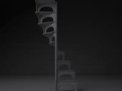 stair spiral staircase 3D model