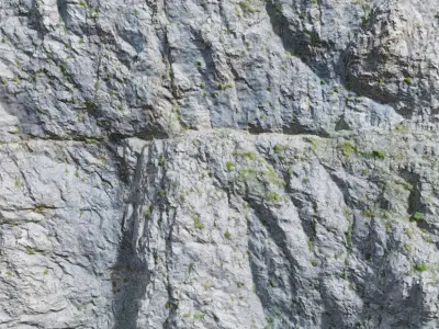 PBR huge Cliff sediment Drone Scan Low-poly 3D model